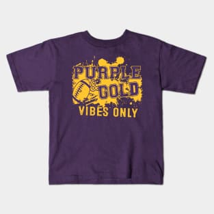 Purple & Gold Game Day For High School Football Group Fans Kids T-Shirt